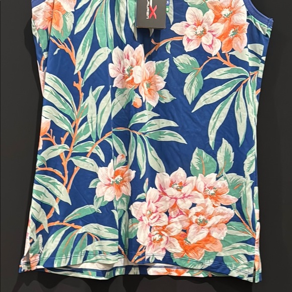 RLX Ralph Lauren Women's Blue Floral Sleeveless Golf/Tennis/Pickleball Top NWT - Picture 4 of 11